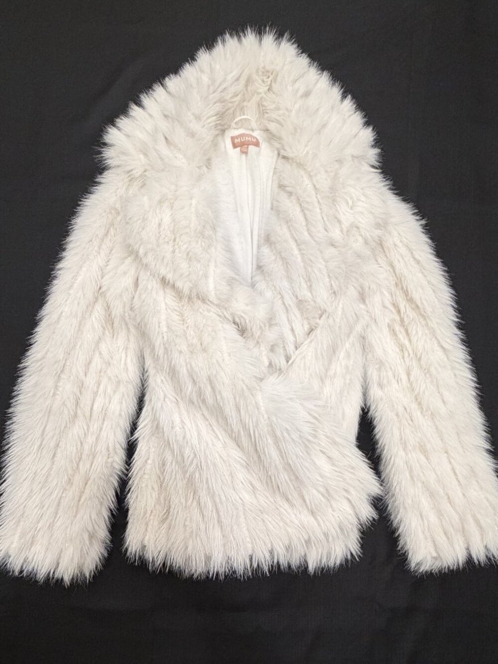 Show Me Your Mumu Salt Lake Faux Fur Coat XS White Ivory